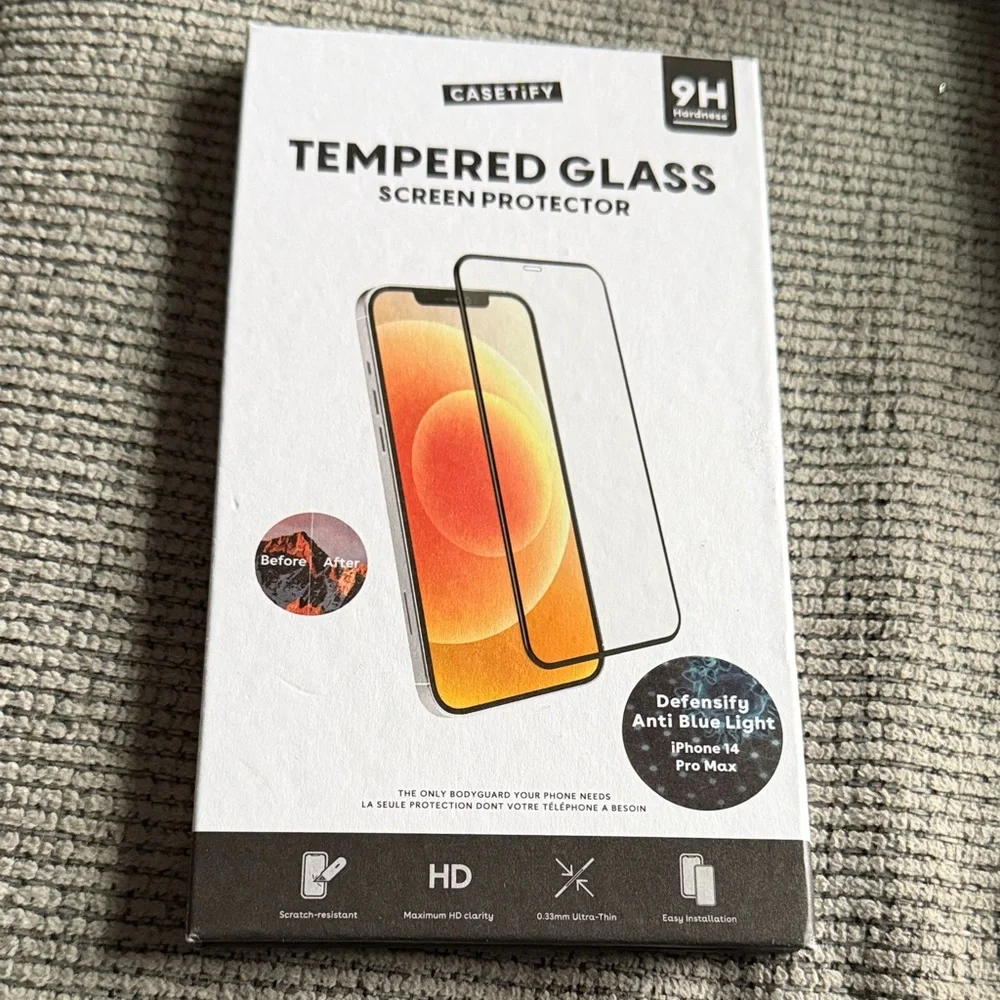 Casetify 9H Tempered Glass Screen Protector for iPhone 14 Pro Max - Black